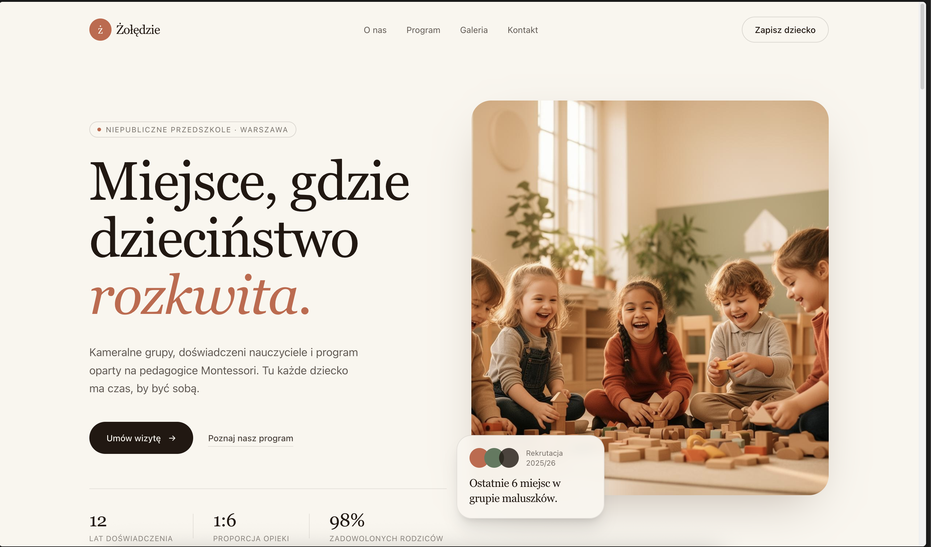 Przedszkole Żołędzie (Projekt Koncepcyjny)